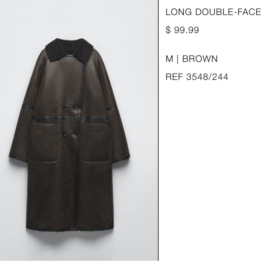 Zara Long Faced Double Coat